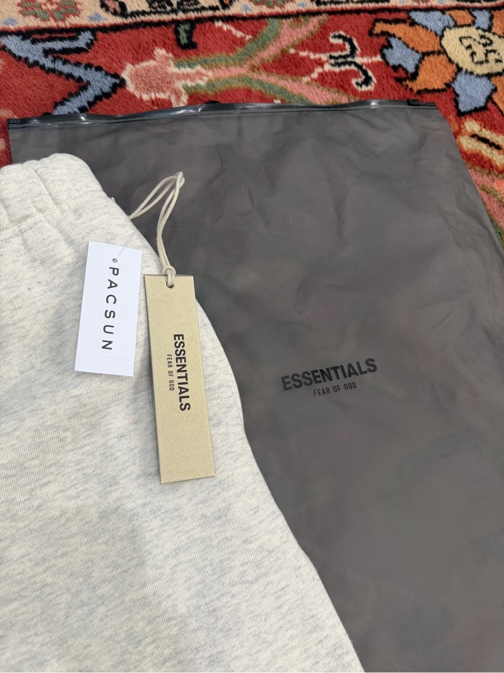 ESSENTIALS Men Light Gray Fleece Drawstring Shorts - Picture 3 of 4